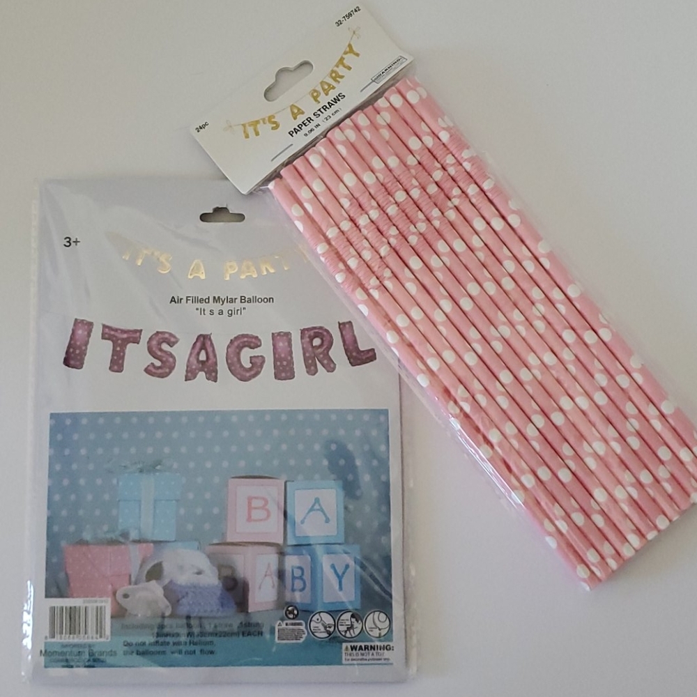 🆕️ 8 PCS Its a Girl Maylor Balloon Banner